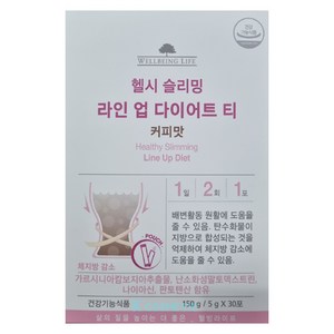 웰빙라이프 헬시 슬림 핏 다이어트 티 커피맛 5gx30포, 레몬맛, 150g, 1개