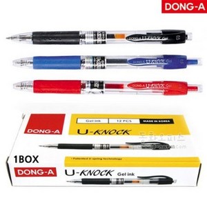 [30%]동아 유노크 U-Knock Gel 중성펜 2종 1타스, 01_0.5mm 블랙 1타스 12입, 12개