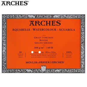 ARCHES 아르쉬 수채화패드 4면제본 300g 황목 23x31cm 20매, 본상품선택