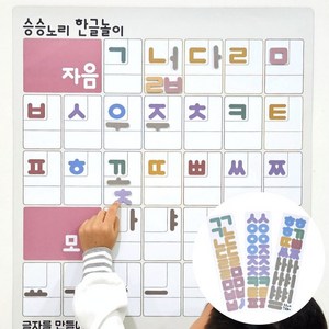 [승승노리] 유아 한글벽보 자석글자 58pcs SET 국산 아기 공부 포스터