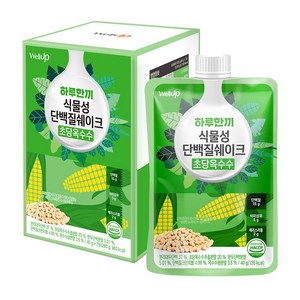 웰업 하루한끼 식물성 단백질 쉐이크 초당옥수수맛, 40g, 7개