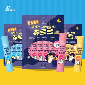 [NEW] 비아이펙트 짜먹는 고양이 간식 츄르르 대용량 고기듬뿍 3가지맛, 30개, 연어