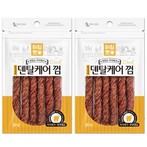 [플로우비] 아임펫 덴탈케어 껌 강아지 간식 부드럽고 쫄깃한 식감, 5개, 80g, 오리고기맛