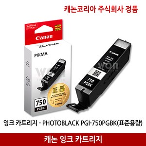 캐논 잉크 카트리지 PGI-750PGBK, 블랙, 1개