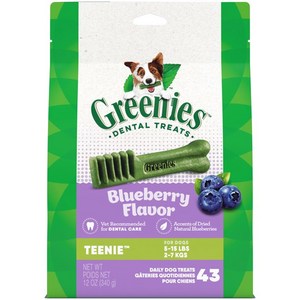 GREENIES TEENIE Natural Dog Dental Chews 블루베리 맛 12 oz. 팩, 1개