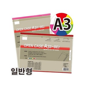 아주문구 다산투명열린케이스, 10개, 열린케이스 A3- 청색  가로형