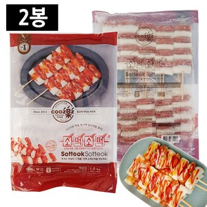 푸드드림 1+1 쿠즈락 소떡소떡150gx10개입 1.5kgx2봉 소시지, 1.5kg, 2개