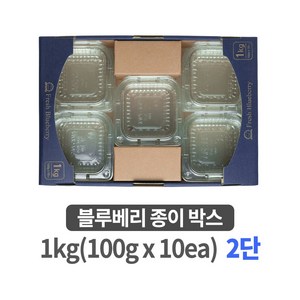 블루베리 종이박스 1kg (100g x 10ea) 1단 경매용 청과시장 - 50개묶음, 50개