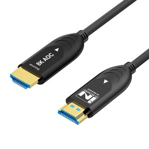 인네트워크 8K HDMI2.1 하이브리드 광 AOC 케이블 25M IN-8KHAOC25 INC322 광신호 장거리 전송 60Hz HDCP 나일론 메쉬 케이블 금도금, 1개, 30m