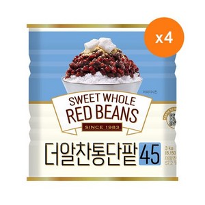 [화과방] 더알찬통단팥45(캔) 3kg / 붕어빵 팥빙수 대두식품, 4개