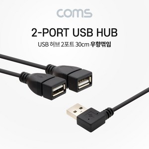 USB 허브 2포트 케이블 / 30cm / 2Port / 우향꺾임 [IF688]