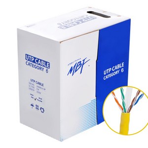 엠비에프 CAT 6 UTP 랜케이블 305m MBF-C6-305YL, 옐로우, 1개