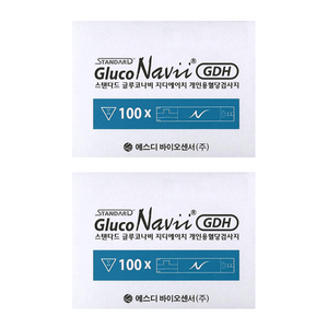 SD바이오센서 글루코나비 GlucoNavi NFC / GDH 혈당시험지 혈당측정검사지 200매 SW, 2개, 100매입