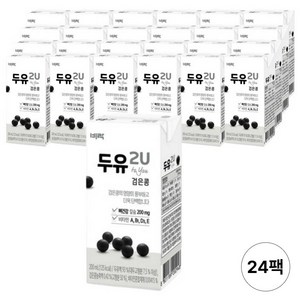 [비락] NON-GMO 2U 검은콩 두유, 24개, 200ml