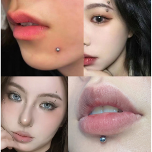 붙이는 페이크 실버도금 피어싱 136pcs 스티커 가짜 피어싱