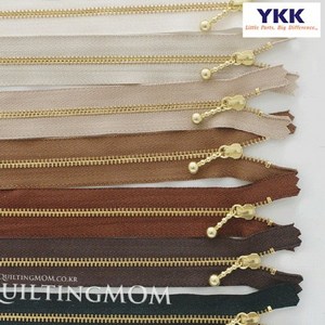 퀼팅맘 고급 YKK지퍼 골드 지퍼 3호, 베이지 15cm, 1개