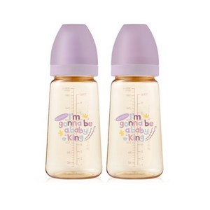 마더케이 베이직 PPSU 무꼭지 젖병 베베, 라일락, 280ml, 2개