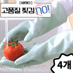 바하티 프리미엄 질긴 고무장갑, 4개, 중(M), 민트