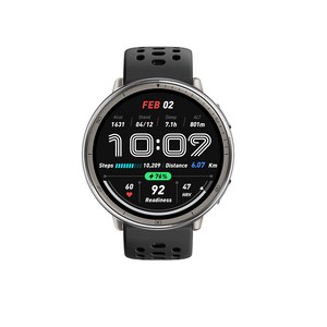 어메이즈핏 스마트워치 ACTIVE 2 스탠다드, GPS + 블루투스, 43.9mm, 블랙