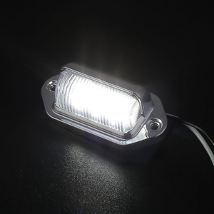 락모터스 차량용 블랙 와이드 언더램프 12-24V 겸용 넘버등 LED 퍼들램프 언더등, 실버, 1개