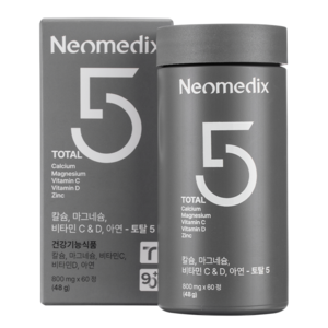 네오메딕스 토탈5 칼슘 마그네슘 비타민C 비타민D 아연 영양제 48g, 1개, 60정