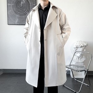 캐주얼 남자 트렌치코트 패션 남자 루즈핏 트렌디 재킷 봄가을 하프 트렌치 코트 남성 롱코트 YJW
