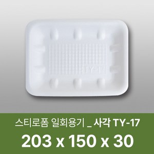 태양산업사 일회용 포장용기 일회용접시 사각트레이 TY-17 1박스(100개입), 1개, 100개