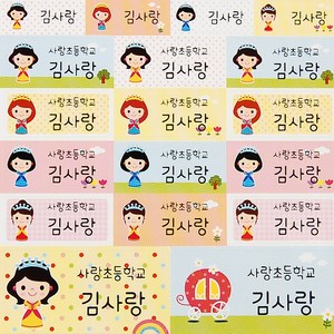 네임코코 3+3 방수네임스티커 혼합형, 대용량 503-프린세스 혼합형 3+1, 4장