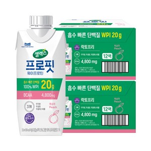 셀렉스 프로핏 단백질 드링크 복숭아, 330ml, 24개