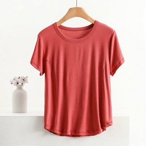 여성 라운드넥 빅사이즈 반팔 티셔츠 XL~5XL