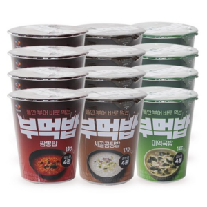 CJ제일제당 부먹밥 3종 12개(짬뽕x4 + 미역x4 + 사골x4), 1개, 45g