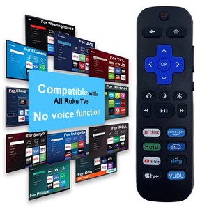 모든 Roku TV용 리모컨 8 개의 핫키 TCL Hisense Insignia Element Westinghouse Hitachi와 호환, 1)ROKU REMOTE CONTROL, 1개