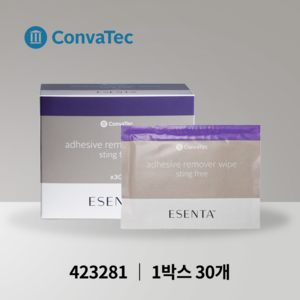 콘바텍 에센타 잔여물제거제 30개입 423281 ConvaTec ESENTA Remover Wipes 장루용품, 30개