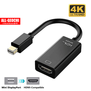 MINI DP to HDMI 젠더 컨버터 케이블 4K 60Hz UHD 썬더볼트, Mini DP to HDMI 케이블, 1개