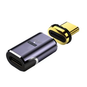 자기 USB C 어댑터 24 핀 타입 C 커넥터 PD 140W 빠른 충전 40GBP/S 데이터 전송 변환기, 직선 머리, 1개