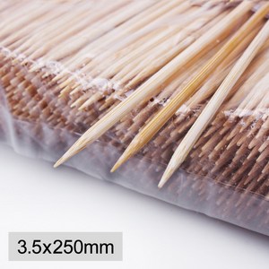 [KO] 일회용 대나무 꼬지 꼬치 꽂이 꼬챙이 3.5mm x 250mm 1봉 (약500개), (KO) 25cm대나무꼬지 1봉(약500개), 1개, 500개