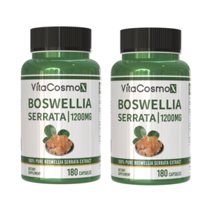 [미국빠른직구] 비타코스모 보스웰리아 가자 추출물 보스웰리아 캡슐 관절 연골 VitaCosmoX Boswellia Seata Complex 1200mg 180 캡슐, 2개, 180정