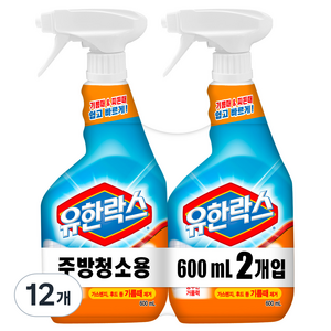 유한락스 주방청소용, 600ml, 12개