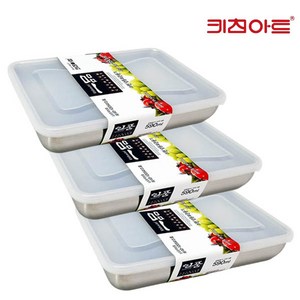 키친아트 일품 스텐 용기 3호-590ML-3개, 3개, 단품