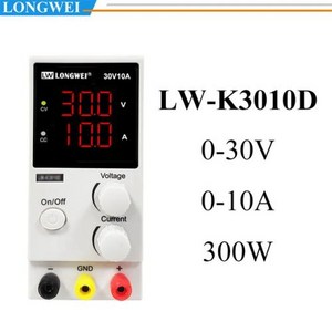 Longwei LW K3010D 3LED 30V10A 규제 DC 전원 공급 장치 조정 가능한 실험실 벤치 30V 10A 전압 조정기 안정기 스위치, 1) LW-K3010D - 110V