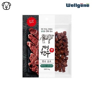 매일 한우 강아지 한우져키 큐브 영양 촉촉한 노즈워크 져키, 1개, 100g, 초록입홍합 관절건강