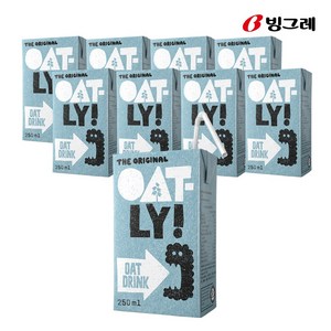 빙그레 오틀리 오트 드링크 오리지널 /귀리우유/식물성건강음료, 250ml, 9개