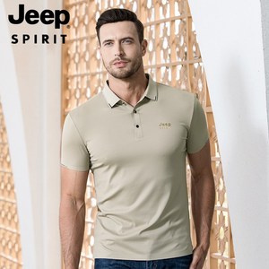 JEEP SPIRIT 지프 스피릿 남성 티셔츠 반팔티 심플 올 매치 핏 기본 솔리드 반티 컬러 옷깃 반팔 티셔츠 남자 23629