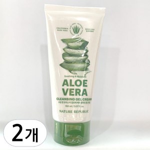 네이처리퍼블릭 수딩 앤 모이스처 알로에 베라 클렌징 젤 크림, 150ml, 2개