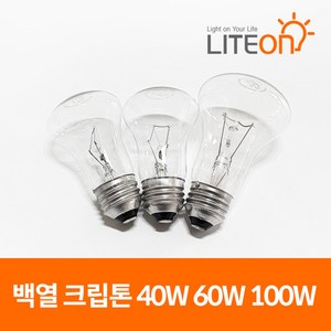 백열등 클립톤 크립톤 백열전구 100W, 9874.전구색(노란빛), 라이톤 백열 크립톤 100W 투명, 1개