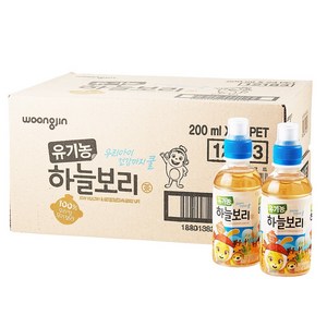 웅진 유기농 하늘보리차, 보리차, 200ml, 48개