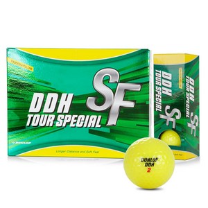 던롭 NEW DDH SF 골프볼 2피스, 옐로우, 12개입, 1개