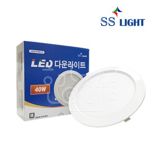 SS라이트 국산 LED 8인치 매입등 40W, 주광색, 1개