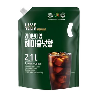 [태웅식품본사] 라이브타임 헤이즐넛향, 12개, 2.1L