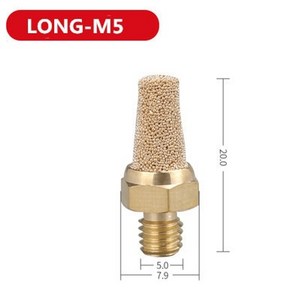 에어 릴 유압 호스 자동 공압 배기 머플러 소음기 18 14 38 12 bsp 공기, 긴 m5, 1개